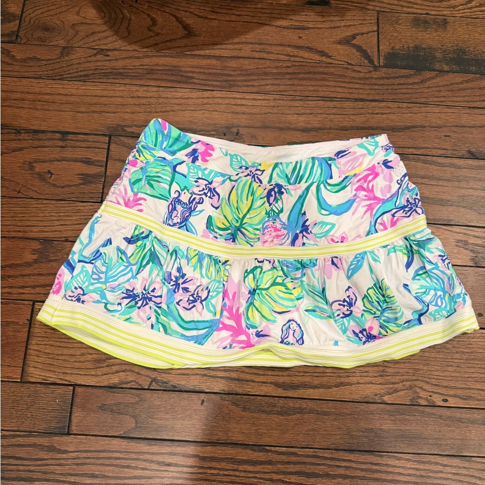 Floral Print Skirt with Neon Accents